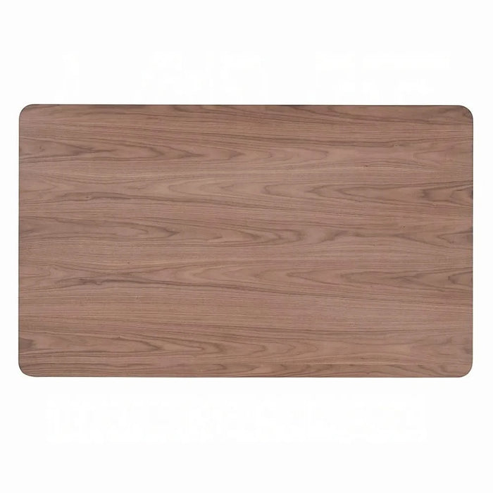 Contemporary 5pc Dining Set Black and Walnut Finish Table and 4 Side Chairs Padded Seat Wooden Kitchen Furniture Default -DTYStore