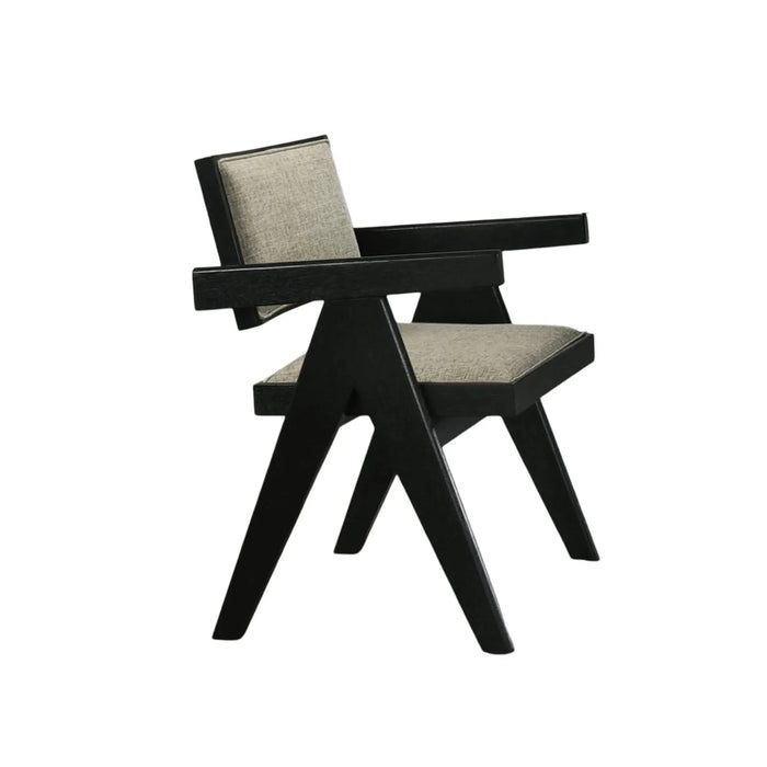 Contemporary 7pc Black Dining Set Rubber wood Dining Table w 2x Arm Chairs And 4x Side Chairs Default -DTYStore