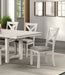 Contemporary 7pc Dining Set White Oak Table w Leaf 6x Side Chairs Cross Back Cushion Seat Chair Default -DTYStore