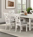 Contemporary 7pc Dining Set White Oak Table w Leaf 6x Side Chairs Cross Back Cushion Seat Chair Default -DTYStore