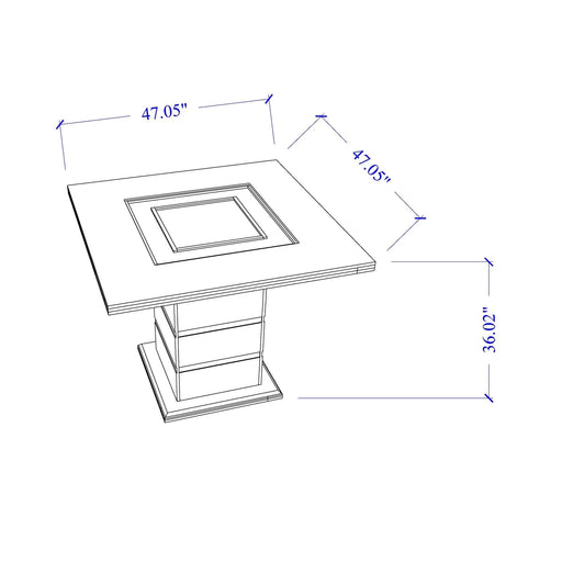 Contemporary ARIYA White Bar Table with Glass Inlay and Pedestal Base Default -DTYStore