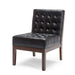 Contemporary Accent Chair with Tufted Waffle Stitch, Black PU Upholstery, 28.75' W x 22.25' D x 33.50' H Default -DTYStore