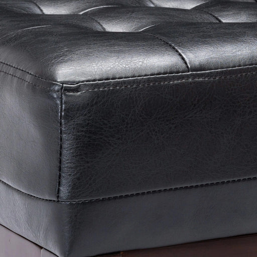 Contemporary Accent Chair with Tufted Waffle Stitch, Black PU Upholstery, 28.75' W x 22.25' D x 33.50' H Default -DTYStore