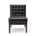 Contemporary Accent Chair with Tufted Waffle Stitch, Black PU Upholstery, 28.75' W x 22.25' D x 33.50' H Default -DTYStore