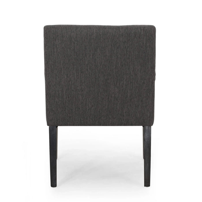 Contemporary Armchair with Track Arms Charcoal Fabric 25.50 x 25.75 x 34.25 inches Default -DTYStore
