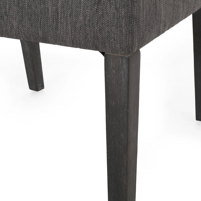 Contemporary Armchair with Track Arms Charcoal Fabric 25.50 x 25.75 x 34.25 inches Default -DTYStore