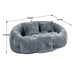 Contemporary Bean Bag Sofa Lazy Sofa Durable Comfort Lounger in Gray Chenille for Indoor & Outdoor Use Default -DTYStore