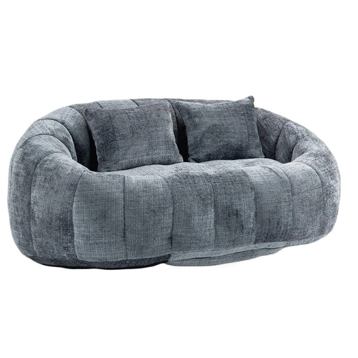 Contemporary Bean Bag Sofa Lazy Sofa Durable Comfort Lounger in Gray Chenille for Indoor & Outdoor Use Default -DTYStore