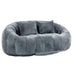 Contemporary Bean Bag Sofa Lazy Sofa Durable Comfort Lounger in Gray Chenille for Indoor & Outdoor Use Default -DTYStore