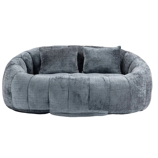 Contemporary Bean Bag Sofa Lazy Sofa Durable Comfort Lounger in Gray Chenille for Indoor & Outdoor Use Default -DTYStore
