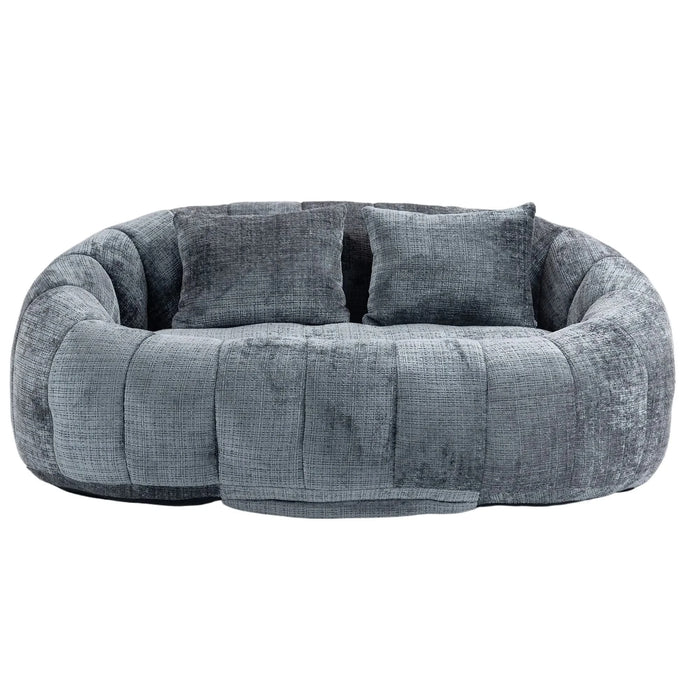 Contemporary Bean Bag Sofa Lazy Sofa Durable Comfort Lounger in Gray Chenille for Indoor & Outdoor Use Default -DTYStore