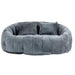 Contemporary Bean Bag Sofa Lazy Sofa Durable Comfort Lounger in Gray Chenille for Indoor & Outdoor Use Default -DTYStore