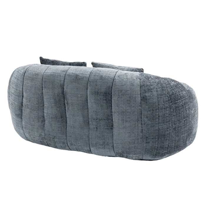 Contemporary Bean Bag Sofa Lazy Sofa Durable Comfort Lounger in Gray Chenille for Indoor & Outdoor Use Default -DTYStore