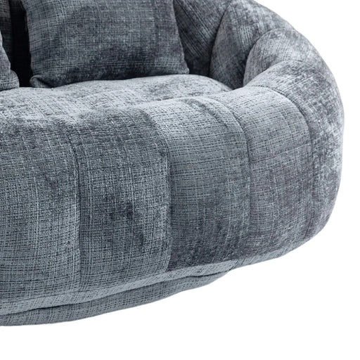 Contemporary Bean Bag Sofa Lazy Sofa Durable Comfort Lounger in Gray Chenille for Indoor & Outdoor Use Default -DTYStore