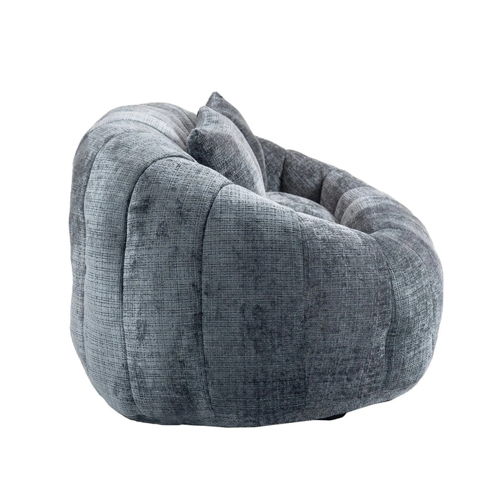 Contemporary Bean Bag Sofa Lazy Sofa Durable Comfort Lounger in Gray Chenille for Indoor & Outdoor Use Default -DTYStore