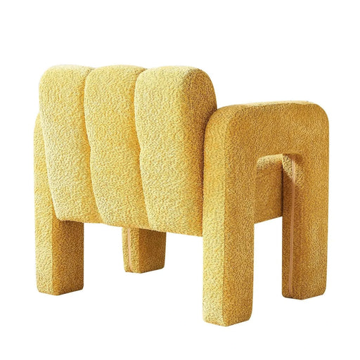 Contemporary Boucle Upholstered Accent Chair with Solid Wood Frame in Yellow, 31.10' Wide Default -DTYStore