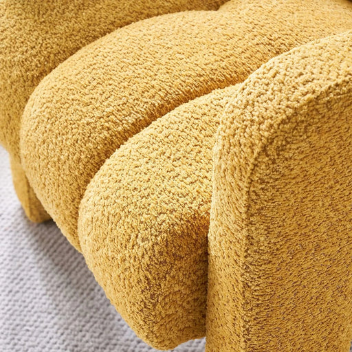 Contemporary Boucle Upholstered Accent Chair with Solid Wood Frame in Yellow, 31.10' Wide Default -DTYStore