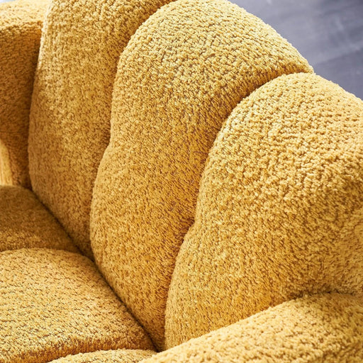 Contemporary Boucle Upholstered Accent Chair with Solid Wood Frame in Yellow, 31.10' Wide Default -DTYStore