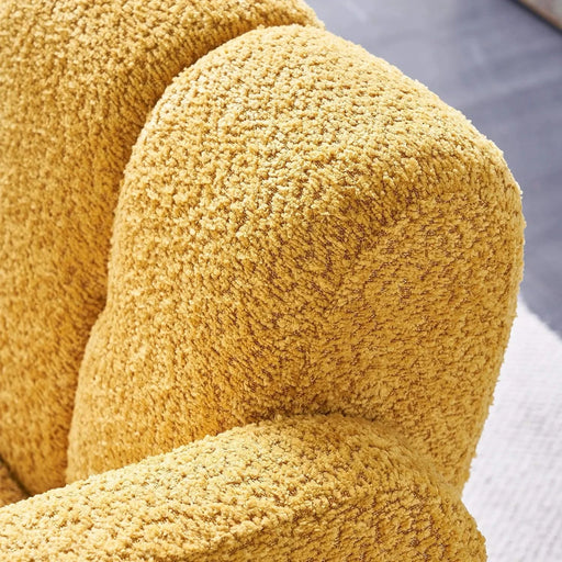 Contemporary Boucle Upholstered Accent Chair with Solid Wood Frame in Yellow, 31.10' Wide Default -DTYStore