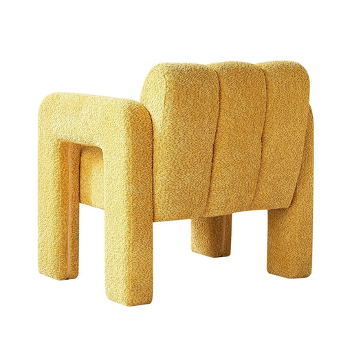 Contemporary Boucle Upholstered Accent Chair with Solid Wood Frame in Yellow, 31.10' Wide Default -DTYStore