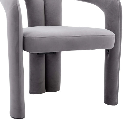 Contemporary Designed Velvet Fabric Upholstered Accent/Dining Chair /Barrel Side Chairs Kitchen Armchair for Living Room set of 2 (Gray Velvet) Default -DTYStore