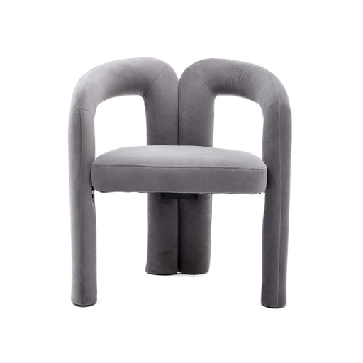 Contemporary Designed Velvet Fabric Upholstered Accent/Dining Chair /Barrel Side Chairs Kitchen Armchair for Living Room set of 2 (Gray Velvet) Default -DTYStore