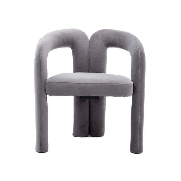 Contemporary Designed Velvet Fabric Upholstered Accent/Dining Chair /Barrel Side Chairs Kitchen Armchair for Living Room set of 2 (Gray Velvet) Default -DTYStore