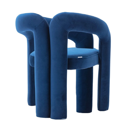 Contemporary Designed Velvet Fabric Upholstered Accent/Dining Chair /Barrel Side Chairs Kitchen Armchair for Living Room set of 2 (Navy Velvet) Default -DTYStore