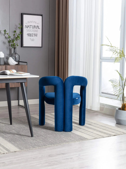 Contemporary Designed Velvet Fabric Upholstered Accent/Dining Chair /Barrel Side Chairs Kitchen Armchair for Living Room set of 2 (Navy Velvet) Default -DTYStore