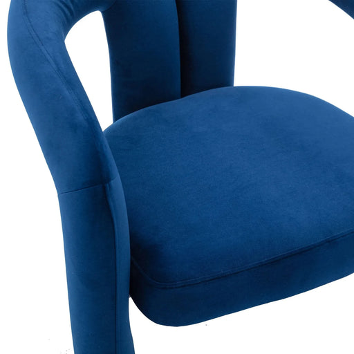 Contemporary Designed Velvet Fabric Upholstered Accent/Dining Chair /Barrel Side Chairs Kitchen Armchair for Living Room set of 2 (Navy Velvet) Default -DTYStore
