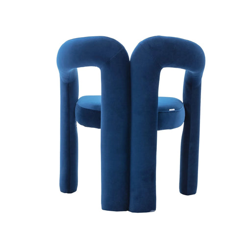Contemporary Designed Velvet Fabric Upholstered Accent/Dining Chair /Barrel Side Chairs Kitchen Armchair for Living Room set of 2 (Navy Velvet) Default -DTYStore