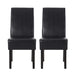 Contemporary Dining Chair Set of 2 with Rubberwood Legs in Black PU Upholstery Default -DTYStore
