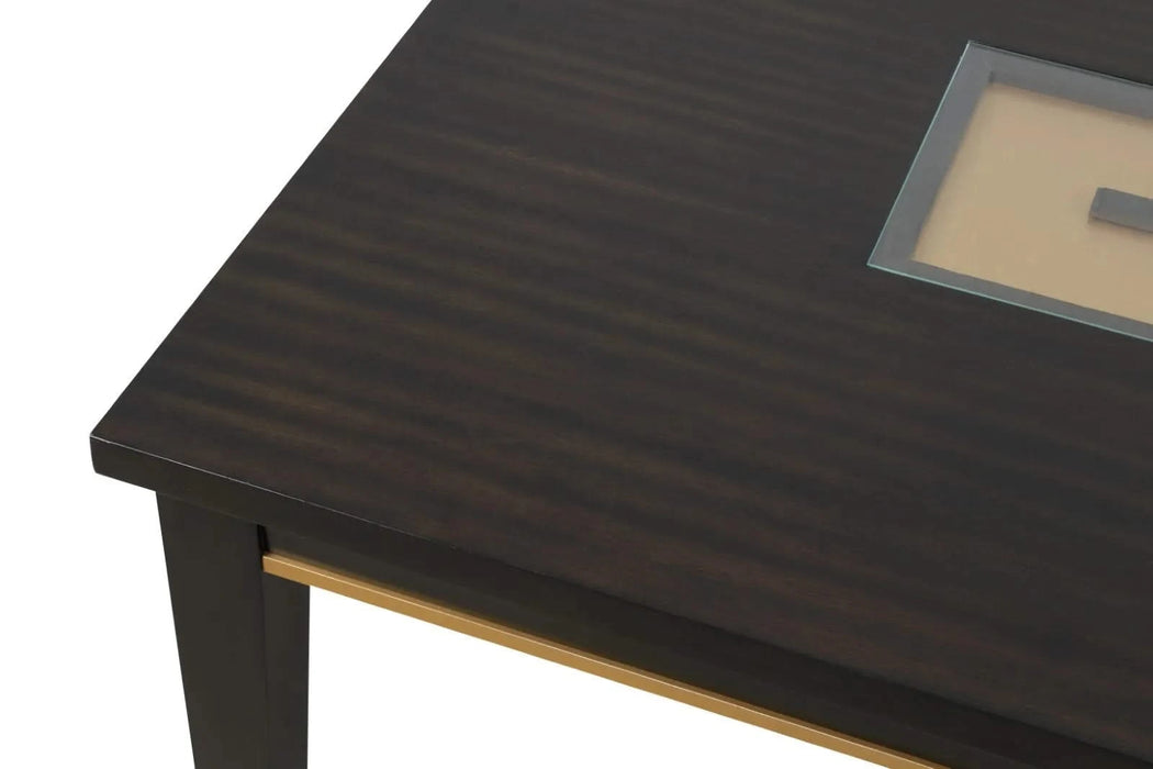 Contemporary Espresso Dining Table Mirror Insert 1pc Rectangle Table Kitchen Dining Room Furniture Default -DTYStore