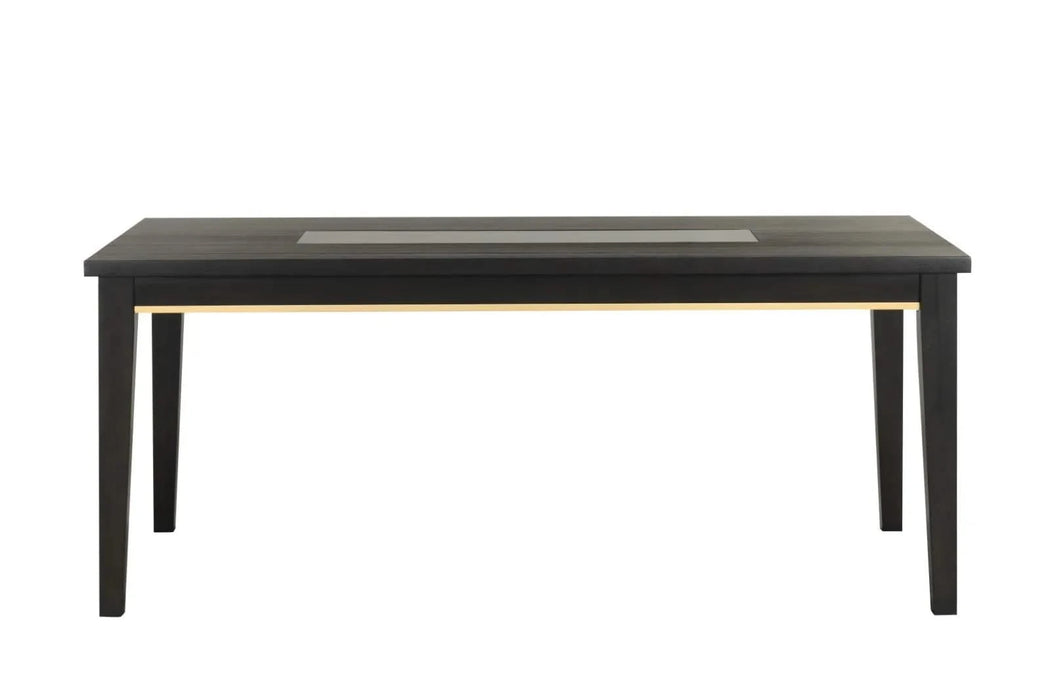 Contemporary Espresso Dining Table Mirror Insert 1pc Rectangle Table Kitchen Dining Room Furniture Default -DTYStore