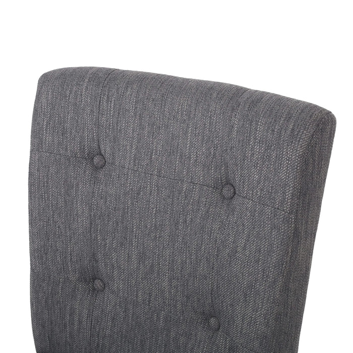 Contemporary Fabric Button Tufted 26 Inch Counter Stools, Set of 2, Charcoal Default -DTYStore