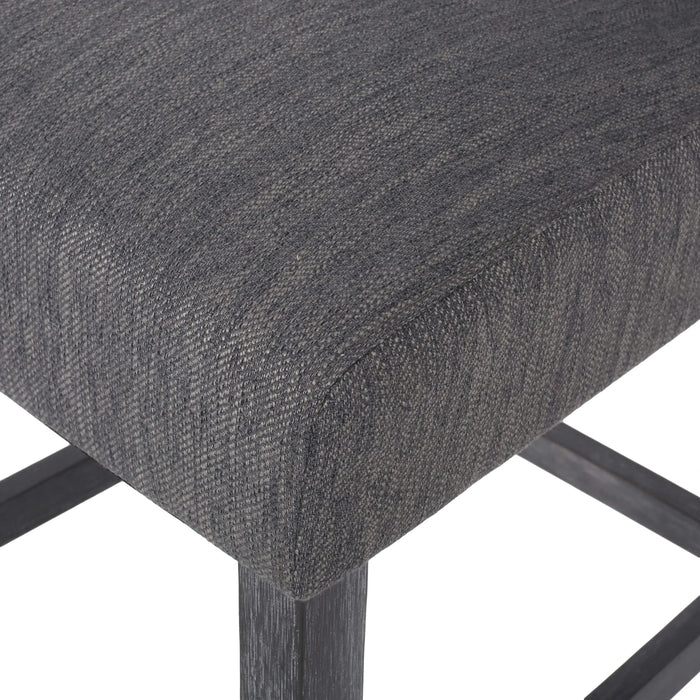Contemporary Fabric Button Tufted 26 Inch Counter Stools, Set of 2, Charcoal Default -DTYStore