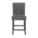 Contemporary Fabric Button Tufted 26 Inch Counter Stools, Set of 2, Charcoal Default -DTYStore
