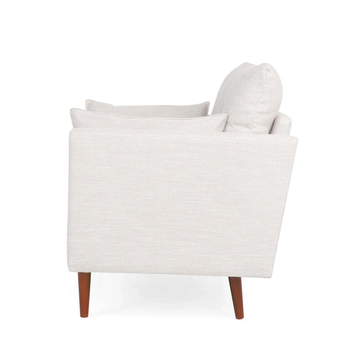 Contemporary Fabric Club Chair with Birch Wood Legs in Beige Default -DTYStore