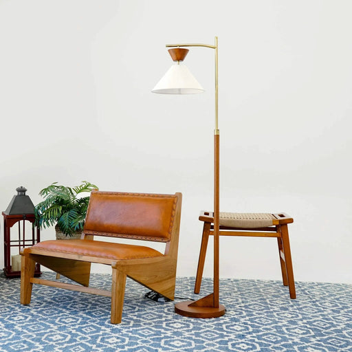 Contemporary Floor Lamp Zensa Brown 110V Standing Light for Living Room, Bedroom & Office Default -DTYStore