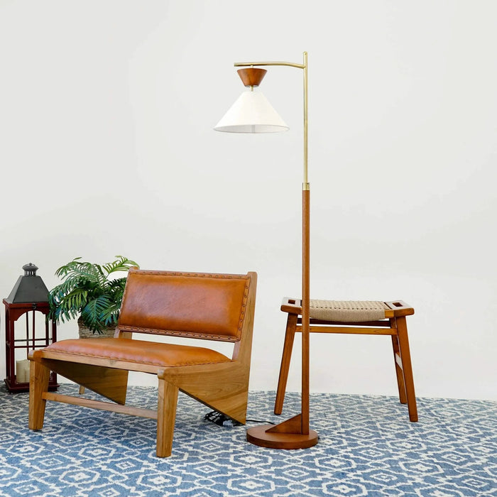 Contemporary Floor Lamp Zensa Brown 110V Standing Light for Living Room, Bedroom & Office Default -DTYStore