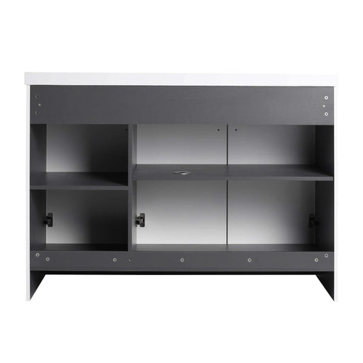 Contemporary Freestanding Bathroom Vanity with White Resin Sink & Soft-Close Cabinet Doors, Plywood, 48' Default -DTYStore