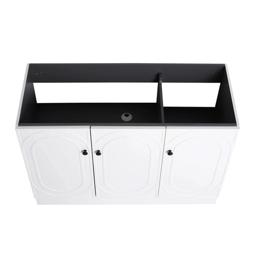 Contemporary Freestanding Bathroom Vanity with White Resin Sink & Soft-Close Cabinet Doors, Plywood, 48' Default -DTYStore