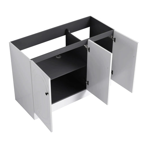 Contemporary Freestanding Bathroom Vanity with White Resin Sink & Soft-Close Cabinet Doors, Plywood, 48' Default -DTYStore