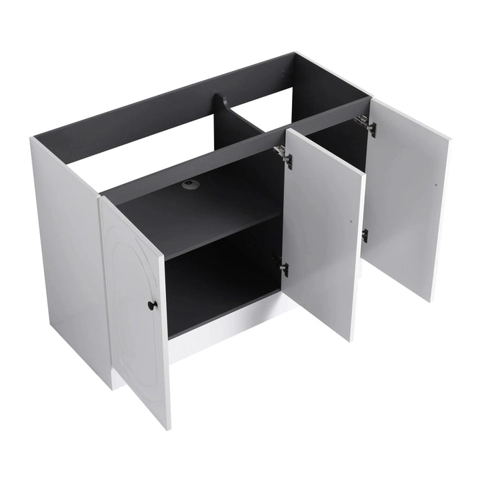 Contemporary Freestanding Bathroom Vanity with White Resin Sink & Soft-Close Cabinet Doors, Plywood, 48' Default -DTYStore