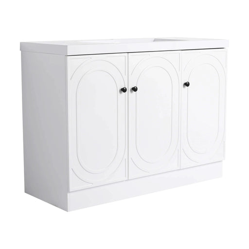 Contemporary Freestanding Bathroom Vanity with White Resin Sink & Soft-Close Cabinet Doors, Plywood, 48' Default -DTYStore