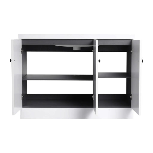 Contemporary Freestanding Bathroom Vanity with White Resin Sink & Soft-Close Cabinet Doors, Plywood, 48' Default -DTYStore