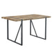 Contemporary Minimalist Retro Rectangular Dining Table with Textured MDF Wood Top and Black Metal Legs Default -DTYStore