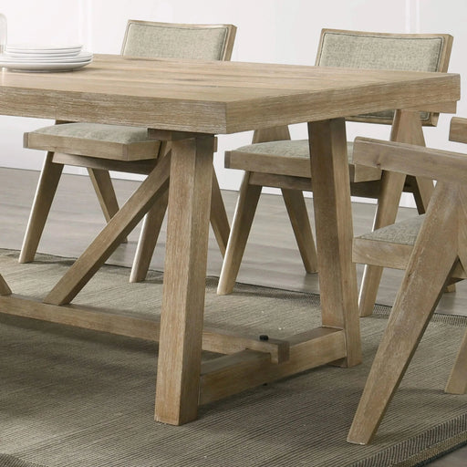 Contemporary Oak Veneer 7pc Dining Set Upholstered Polyester 6x Arm Chairs 1x Table Dining Room Default -DTYStore