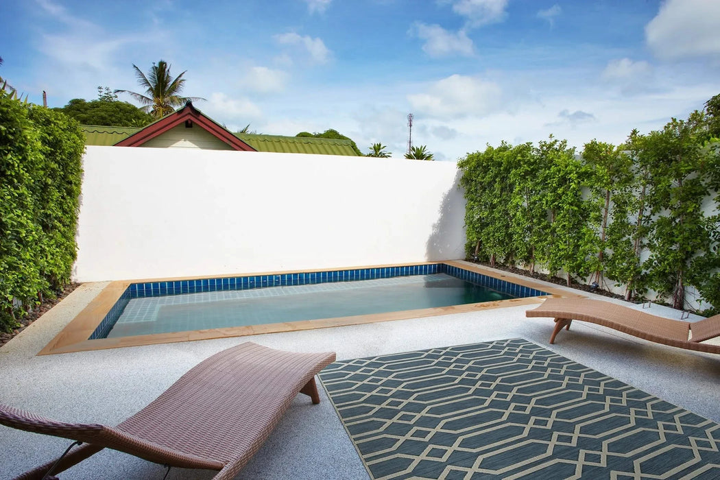 Contemporary, Transitional, Geometric, Textured, High-Low Cut & Loop 7'10' x 10' Rectangle Area Rug Default -DTYStore