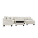 Contemporary U-shaped Sectional Sofa with Movable Storage Ottoman, White Chenille 111.8' Default -DTYStore